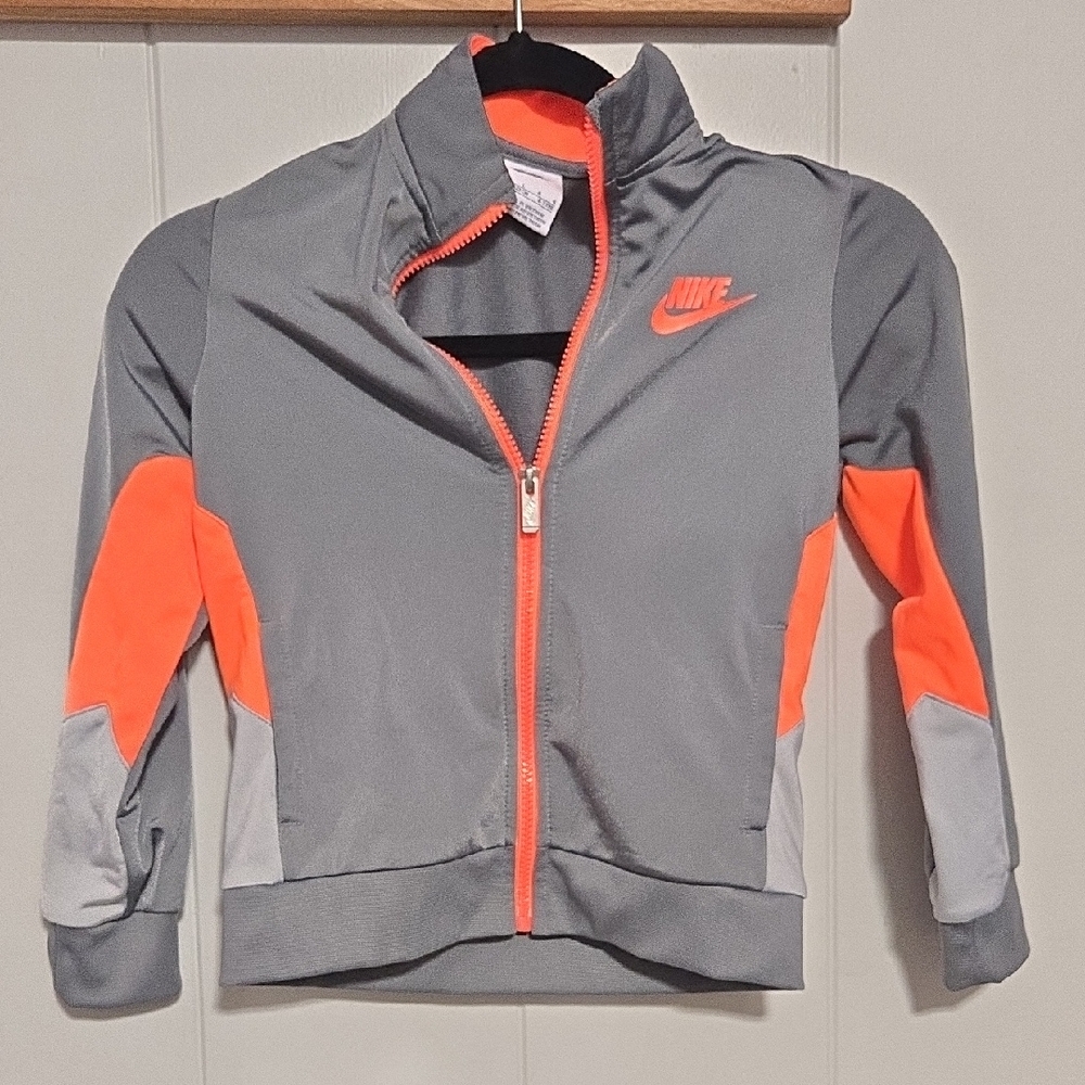 Nike Kids Jacket in Gray with Orange Accents